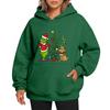 Ladies' Christmas Style Printed Hoodie With Wool And Pockets For Women