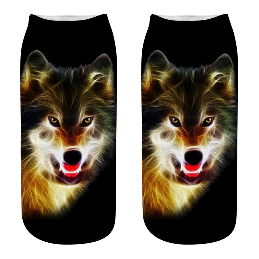 Wild Wolf Series Unisex Sox Women's Funny Cartoon Animal Cute 3D Print Ankle Socks  Fashion Punk Gothic Club Sokken