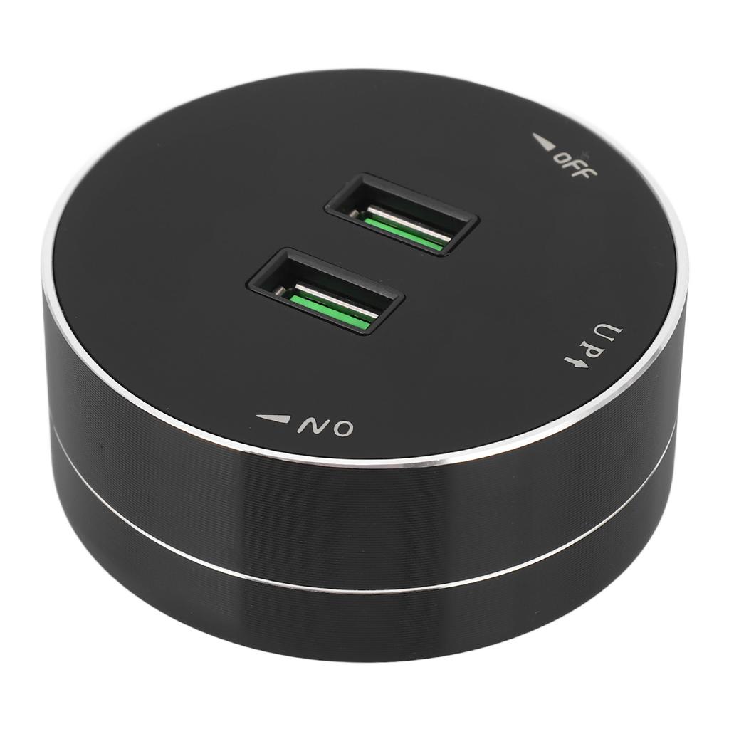 Akkubetriebener Stromschienenadapter Dual-USB-Anschluss Multifunktionaler Runder Steckdosenadapter mit Lichtanzeige