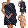 Wish Ladies Printed Chain Strap Half Off-Shoulder Dress