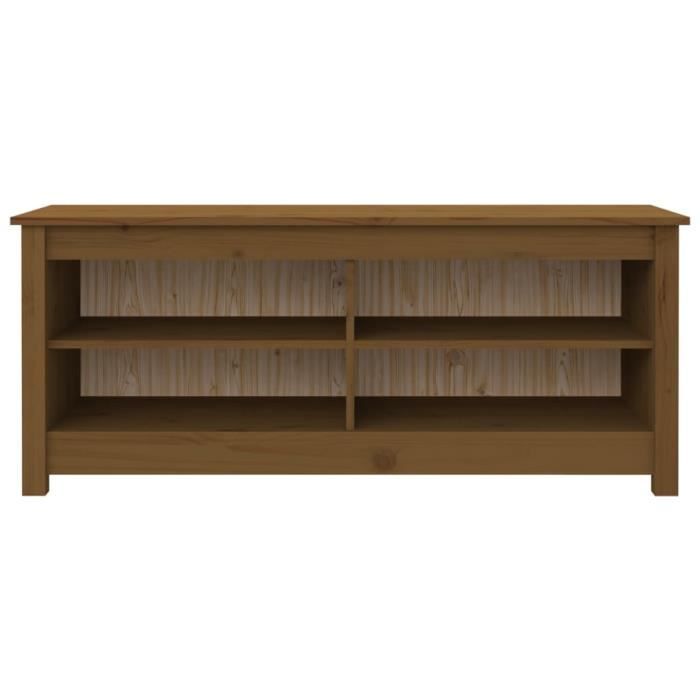 VidaXL Shoe Bench Honey Brown 110x38x45.5 Cm Solid Pine813777