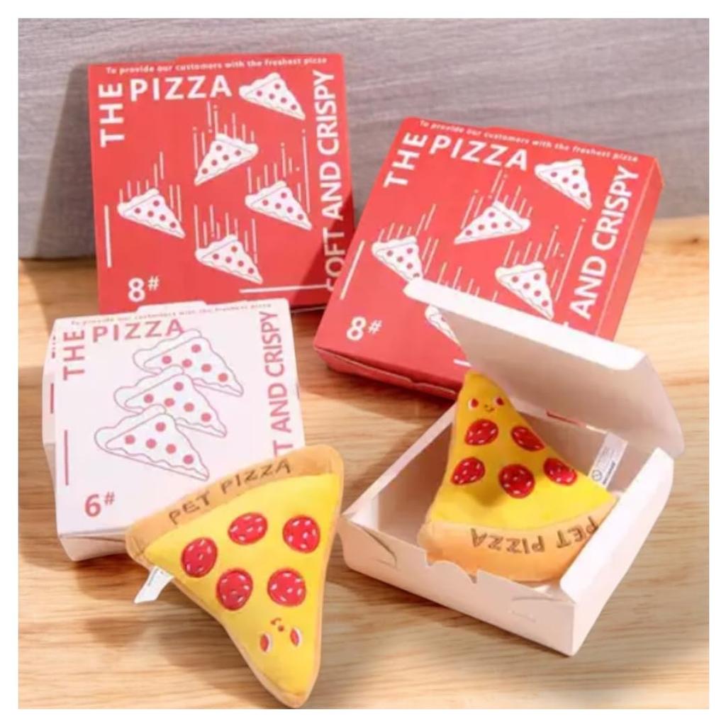 [Mofu&Co. Tokyo Main Store] Cute Pizza Food Cushion, Interior Decor, Body Pillow, Cute and Fun Plush Toy with Sound, Fluffy Texture, Pizza Box