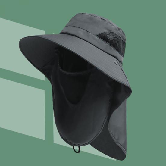 Outdoor Hat Scarf Breathable Neck Protective Wide Brim Unisex Anti-slip Full Protection Windproof Fixed Strap Fishing Camping Cycling Fisherman