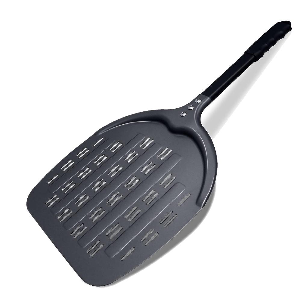 12 Inch Perforated Pizza Peel Professional Aluminum Pizza Paddle Long Handle Non-stick Metal Pizza Spatula чёрный