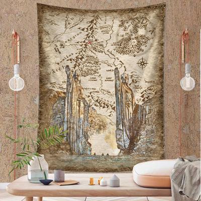 Arazzo da Parete Mappa Statua Retro Hippie Tapiz Astratto Stregoneria Minimalista Bohemien Soggiorno Camera da Letto Decorazione Casa