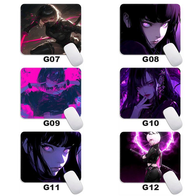 Standard Mouse Pad Purple Anime Grils Gamer Cabinet Small Gaming Mousepad Travel Mouse Mat Plymouth Non-Slip Office Mousemats