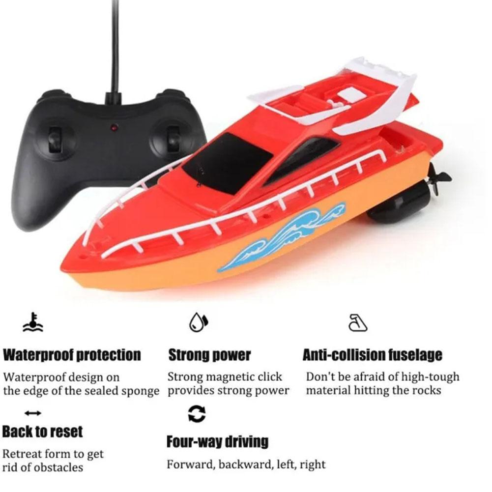 Mini Barco RC Alta Velocidade Barco a Motor de Controle Remoto Super Elétrico à Prova d'Água para Brincadeiras Aquáticas ao Ar Livre Barco a Motor de Controle Remoto