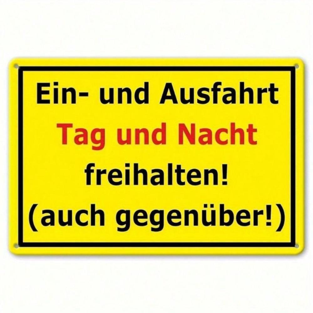 Caution Sign Metal Plate 20x30cm Entrance Exit Warning Sticker
