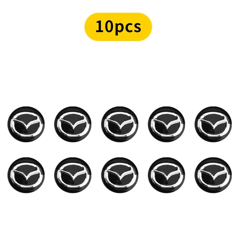 14mm 5/10pcs Car Remote Control Key Car Logo Sticker For Mazda 2 3 5 M5 Ms CX-4 CX-5 CX6 M3 M6 MX3 MX5 Rx8 Car Accessories