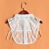 Women Lace Fake White Black Shirt Botton Collar Detachable Blouse Accessory
