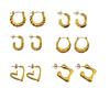 18K Gold Plated Fashion Texture Women's Earrings - European, American, Middle Eastern, African, Southeast Asian Styles