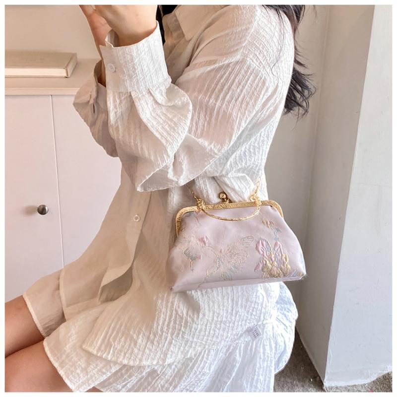 Chinese Style Handbag Embroidery Evening Bag Retro Single Shoulder Crossbody Bag Ladies Shell Bag