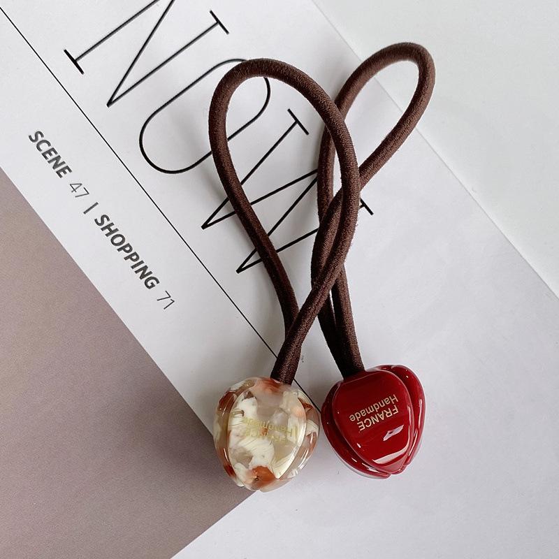 Fashion Acrylic Tulip Flower Hair Rope for Women Simple High Ponytail Elastic Acetate Hair Rope Hairbands Hair Accessories