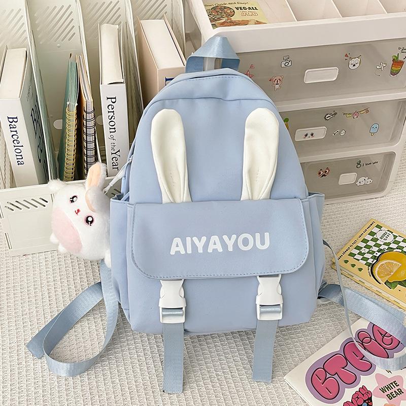 Cute Rabbit Soft Girl Backpack College Wind Cute Department Kindergarten Primary School Students Travel Mini Backpack