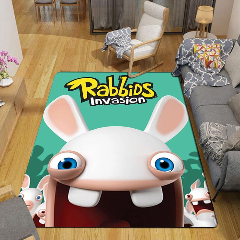 Raving Rabbids (Big-eyed rabbit) Rug Floor Mat for Living Room or Bedroom Soft and Comfortable Carpet a Gift for Birthday and Holiday.