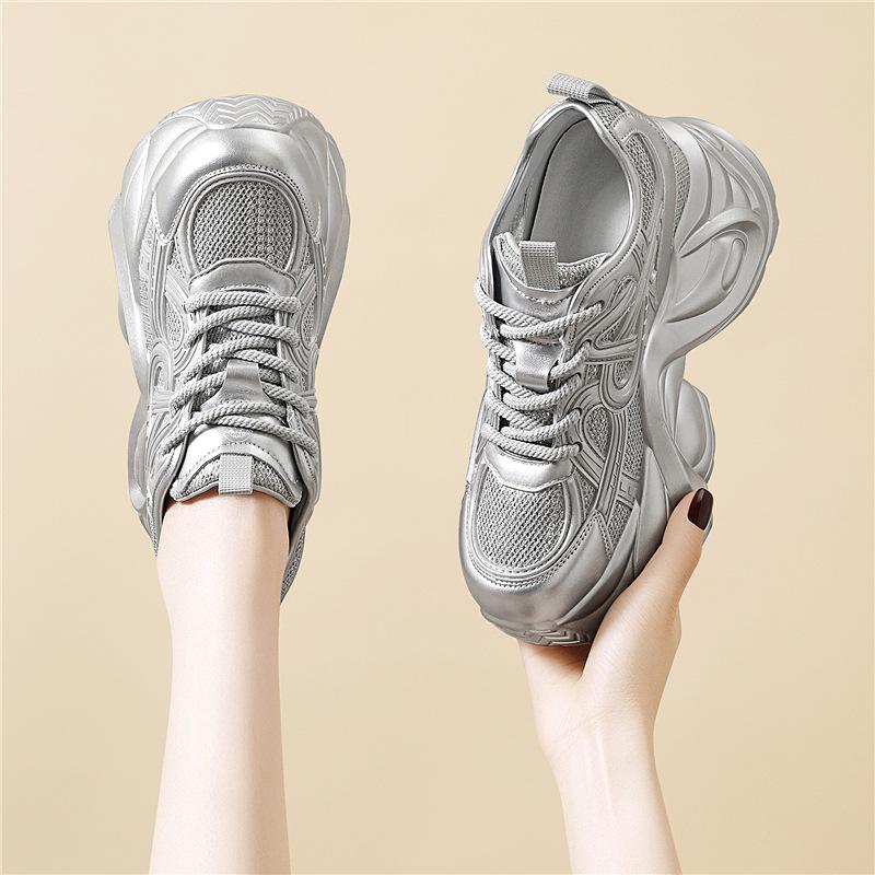 Women's Shoes Summer New Breathable Mesh Shoes Platform Dad Shoes Fashion Casual Sports Shoes Outdoor Running Shoes