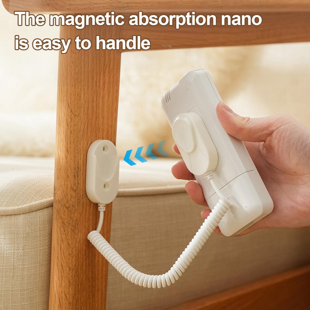 Tv Remote Organizer Wall Mount Remote Control Holder Wall-mount Magnetic Remote Control Holder with Spring Rope for Easy
