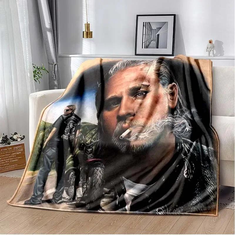 Jax Teller SONS OF ANARCHY Charlie Hunnam Throw Blanket Shawl Cloak Bedroom Living Room Sofa Couverture Chaude Manta Caliente