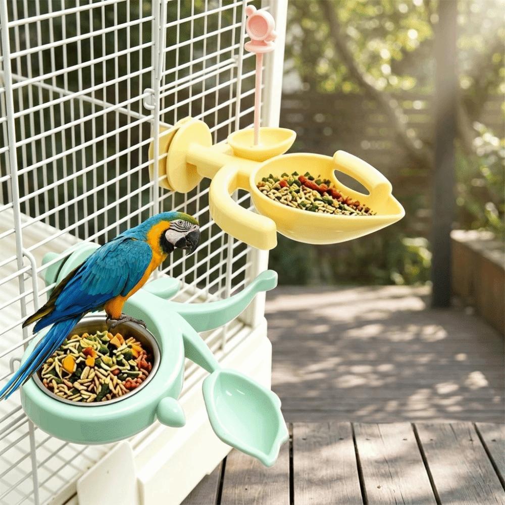 Anti-Splash Parrot Perch Feeder Detachable Bird Food Stand Parrot Feeding Holder Bird Feeding