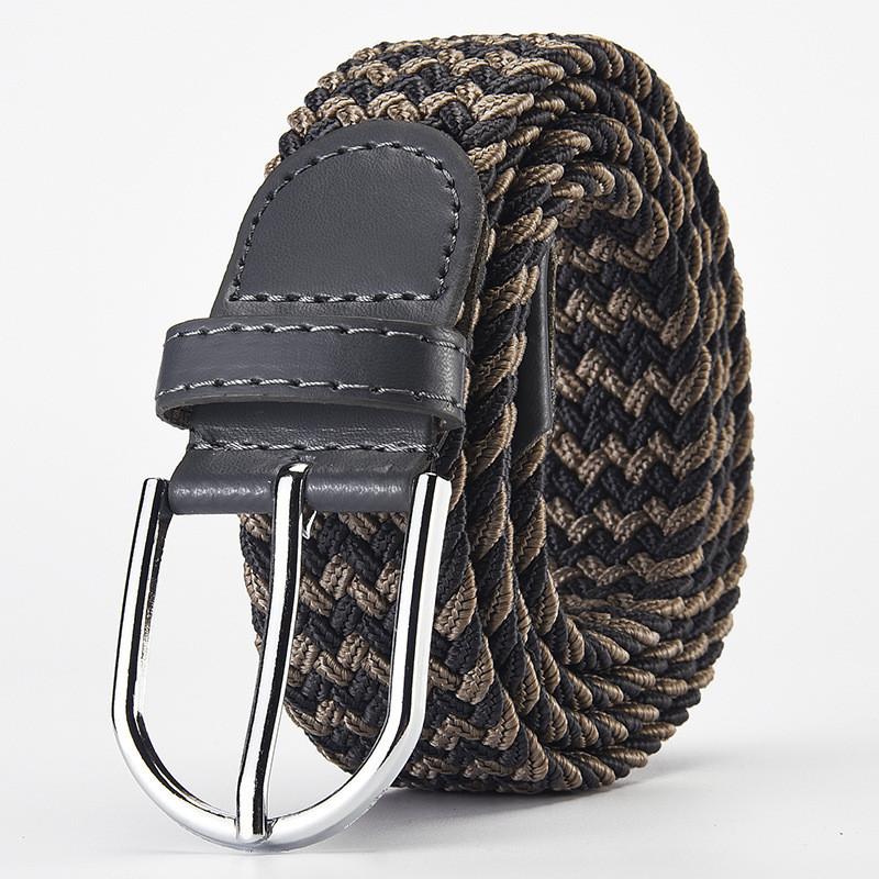 Stylish Woven Stretch Casual Mens Belt With Alloy Buckle For Fashionable Wear