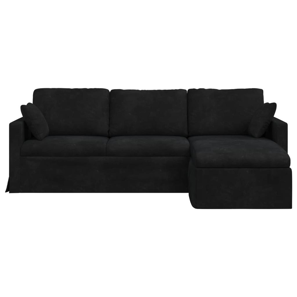 Sofa Black 228 X 134 X 80 Cm Velvet
