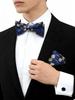 55 Styles Men Bow Tie Sets 3 Pcs Luxury Classic Stripe Pocket Square Cufflinks Paisley Floral Polka Dot Wedding Business