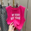 Summer Vintage White Crop Women Print Letter Punk Sexy Tank Korean Streetwear Cropped Sleeveless