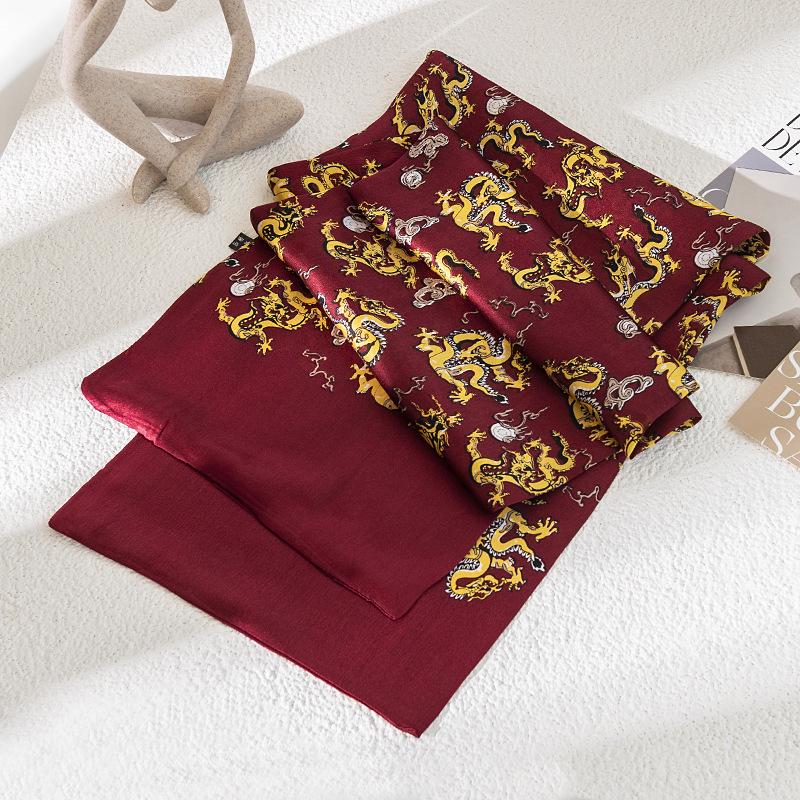 

Men s business scarf 100% mulberry silk silk scarf British style pattern fashion commuter versatile scarf wholesale бордовий