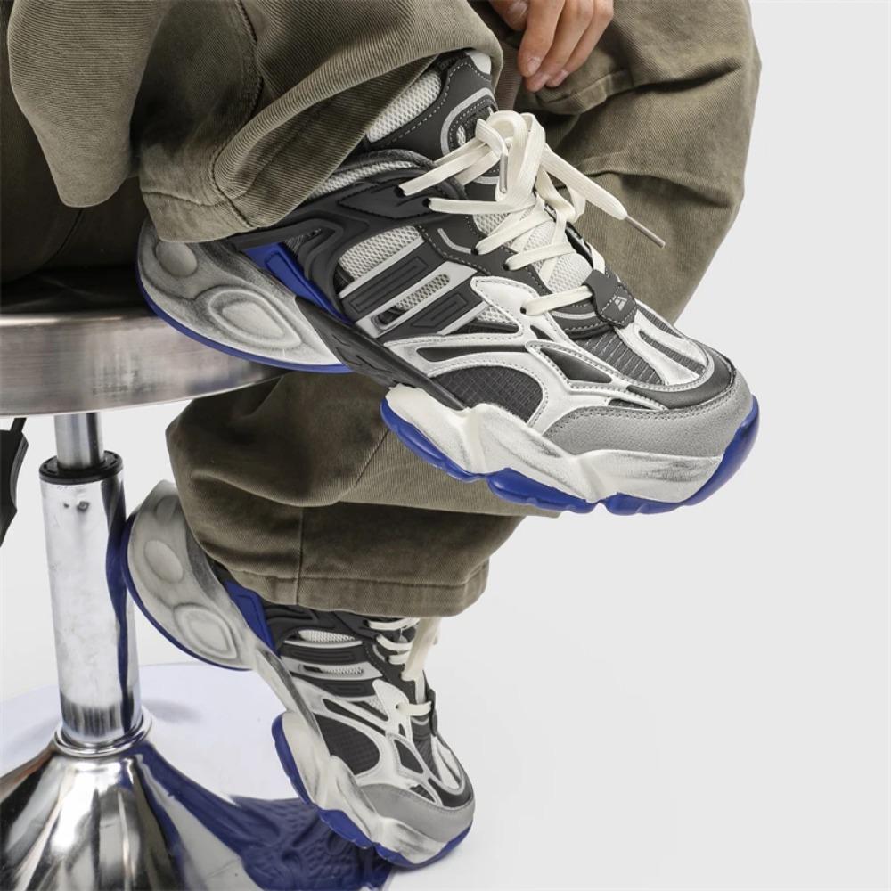 2025Summer Breathable Comfortable Lightweight High-Quality Fashion Casual Mecha Shoes Couple Dad Shoes Two Colors36-44