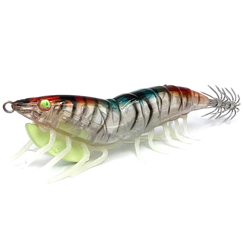 

Наживка Luya, светящаяся деревянная наживка для креветок, крючок для кальмара, мягкая деревянная насадка для креветок с кольцевыми бусинами as the picture