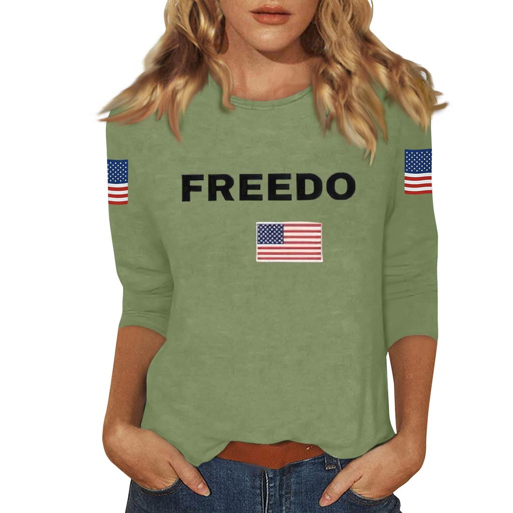 Women's Casual Fashionable Sexy Comfortable Neck Three-Quarter Sleeve Top