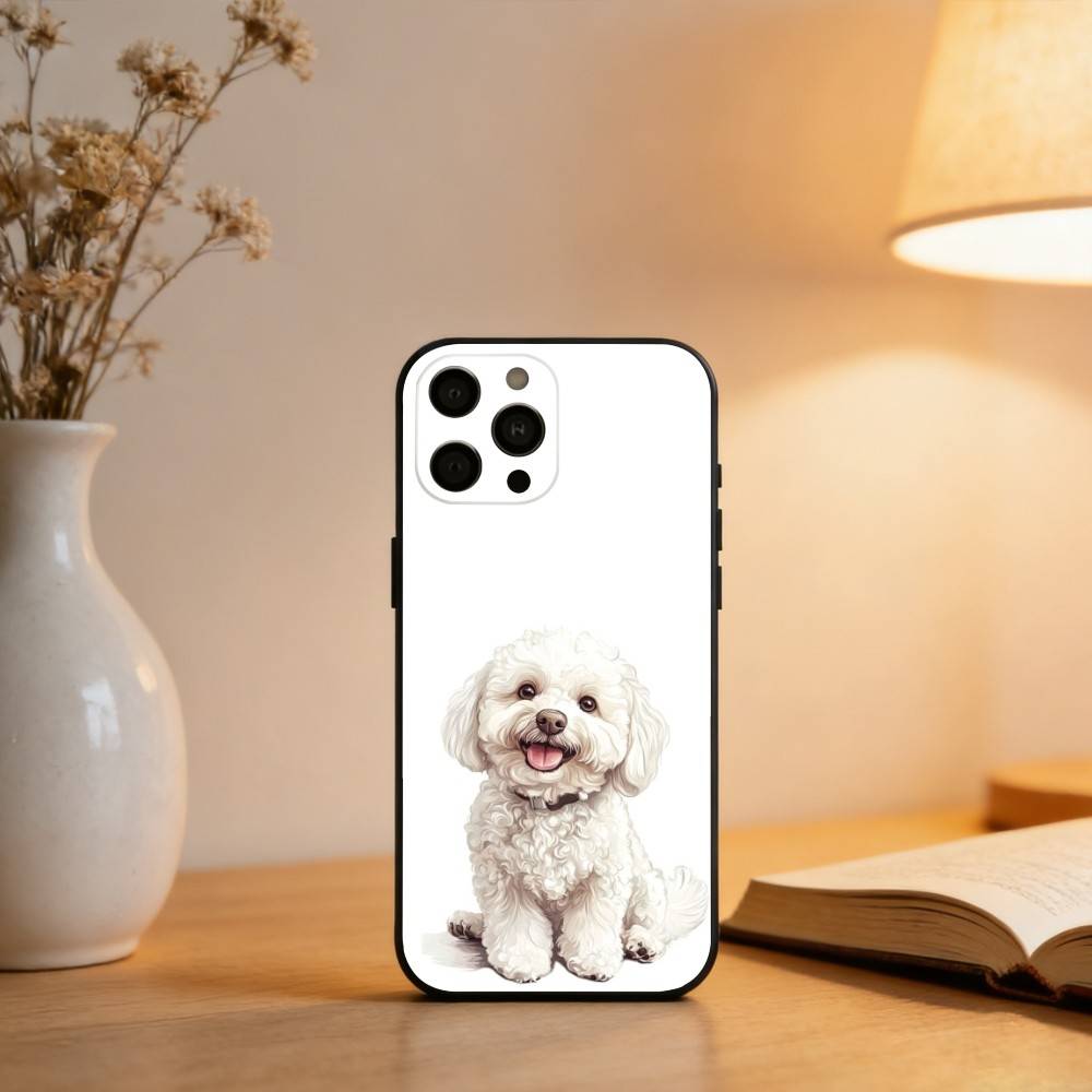 Painting Art Shih Tzu  Phone Case For iPhone 17,16,15,14,13,12,11 Plus,Pro Max,XS,Soft Silicone Black Cover
