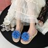 Non-slip vacation beach shoes women's summer wear 2025 summer new fashion platform flip-flops flower slippers women