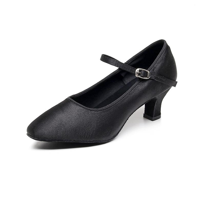 Women Modern Dance Shoes Closed Toe Soft Sole Medium Heels Ballroom Dancing Shoes