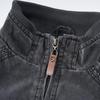 Men's Retro Washed Cotton Stand Collar Jacket - Casual Loose Fit, Autumn Wear