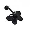 Women Rhinestone Butterfly Stainless Steel Body Piercing Belly Button Navel Ring