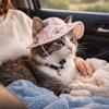 with Ear Holes Dog Sunscreen Hat Breathable Pet Visor Hat Fashion Cat Fisherman Hat  Summer Outing