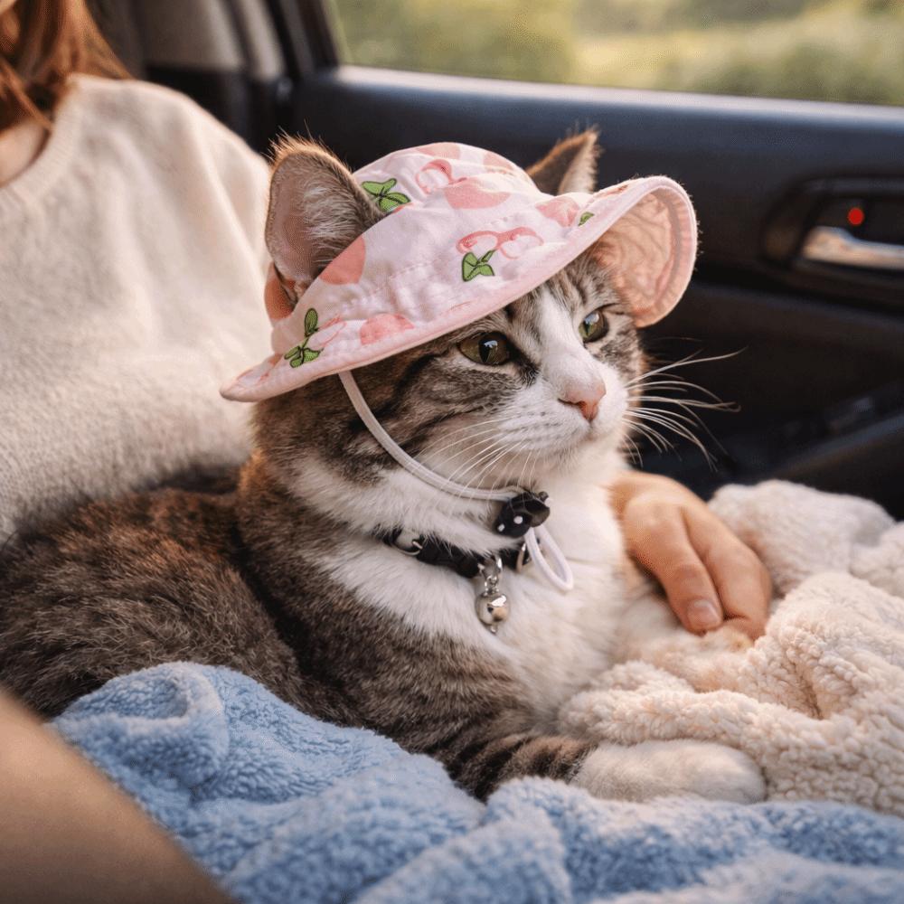 with Ear Holes Dog Sunscreen Hat Breathable Pet Visor Hat Fashion Cat Fisherman Hat  Summer Outing