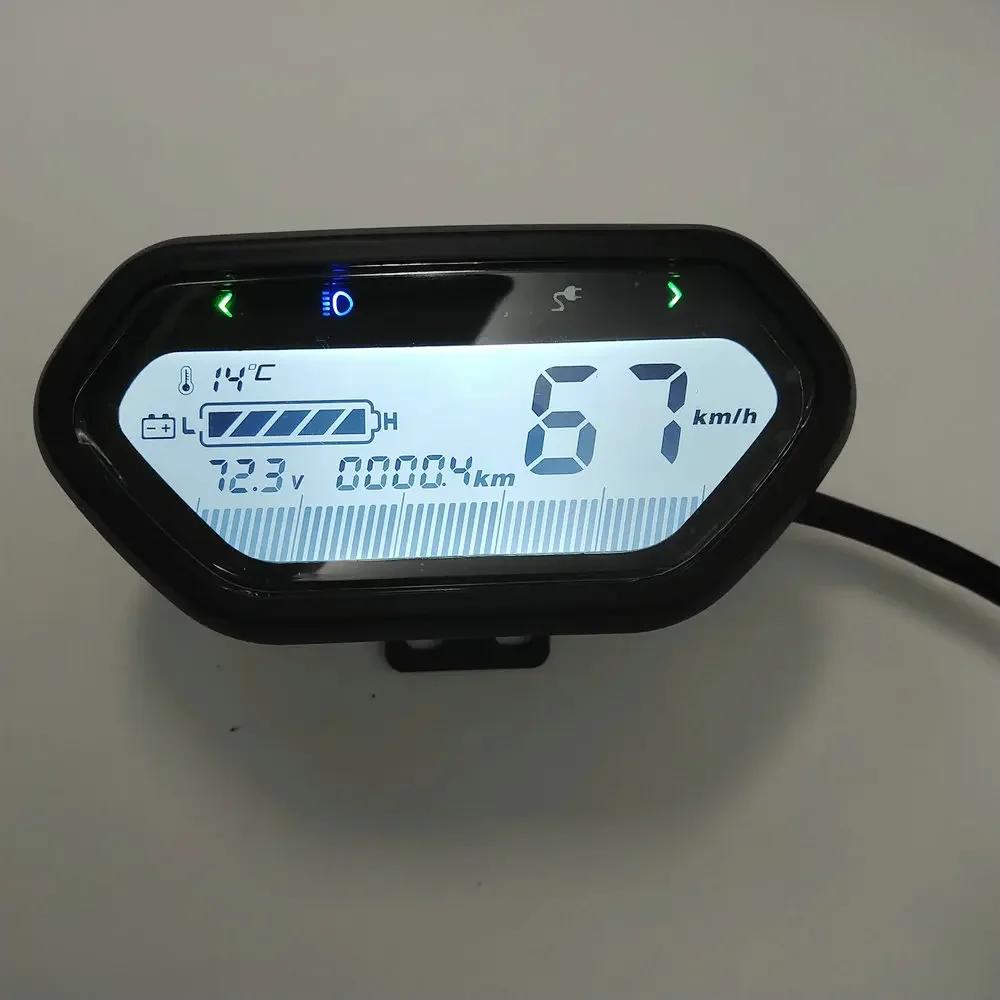 Speedometer Battery Level Indicator LCD DISPLAY 48v60v72v84v96v120v Light/ODO/ For Electric Scooter Gauge Bike Tricycle Dashboar