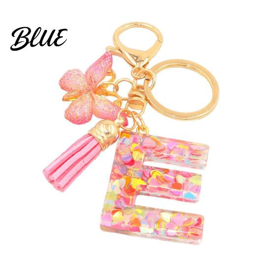 Gift Keychain Pendant Pink Series Pendant Sequins Heart Initial Letter Charm Key Chain
