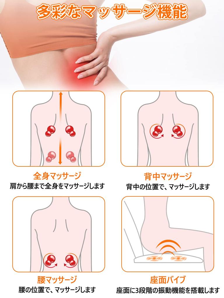 Cozwish Massage Massage Massage Massage Seat Waist and Back 3 Levels of Heater Low Easy To For Home Workplace Seat, Machine, Chair, Equipment,