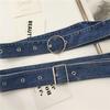Lässiger Vielseitiger Denim-Taillengürtel Vintage Breiter Dornschließengürtel Verstellbarer Damen Gürtel Für Damen Rock Hemd passend