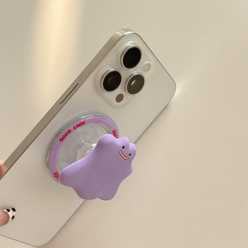 Cartoon Silicone Cute Monster Phone Airbag Holder Magnetic Back Sticker Expandable Desktop Stable Portable Watching TV Shows