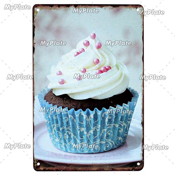 Cupcake Vintage Tin Sign Metal Sign Decorative Plaque Wall Decor Man Cave Club Decoration