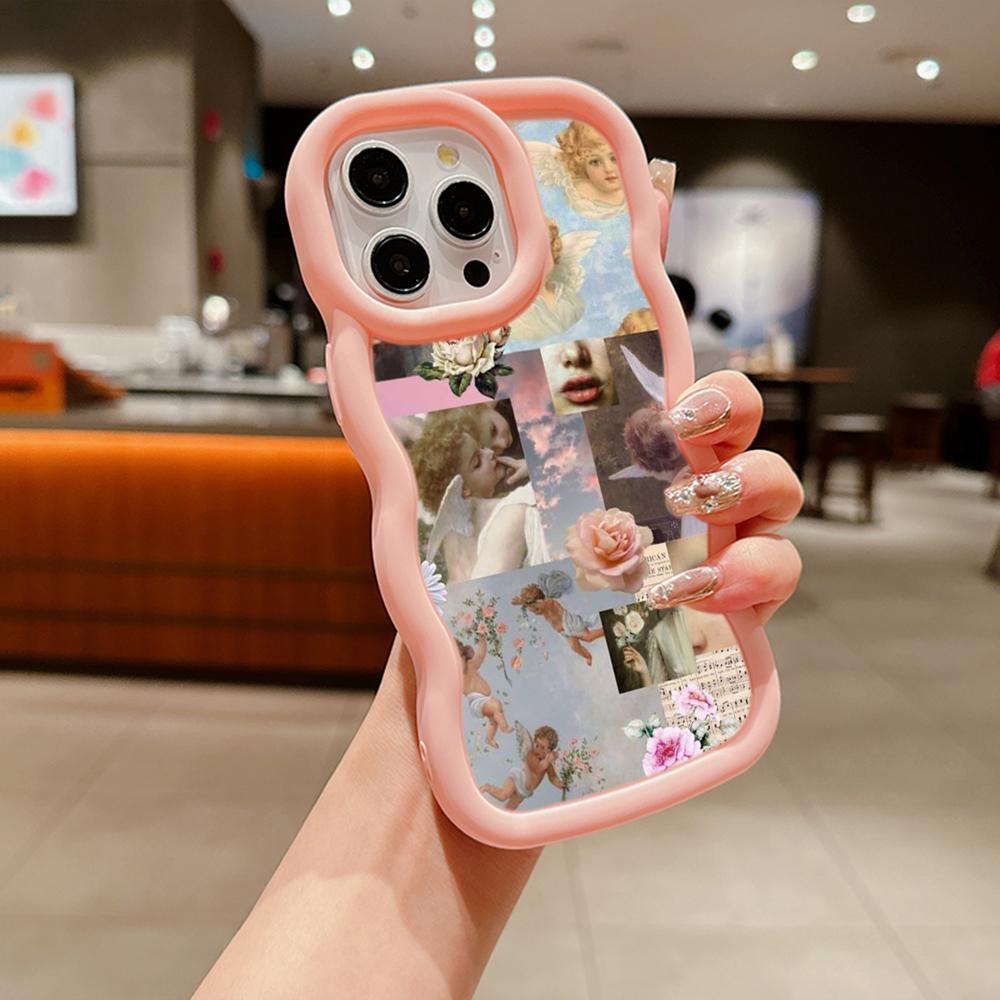 

Мягкий чехол Macaron из ТПУ для iPhone 11, 12, 13, 14, 15 Pro Max SE X Xs Max XR 6 6s 7 8 14 15 Plus Tecno Camon 19 Realme C35, чехол Ae51 Angel art design Realme C67 4G