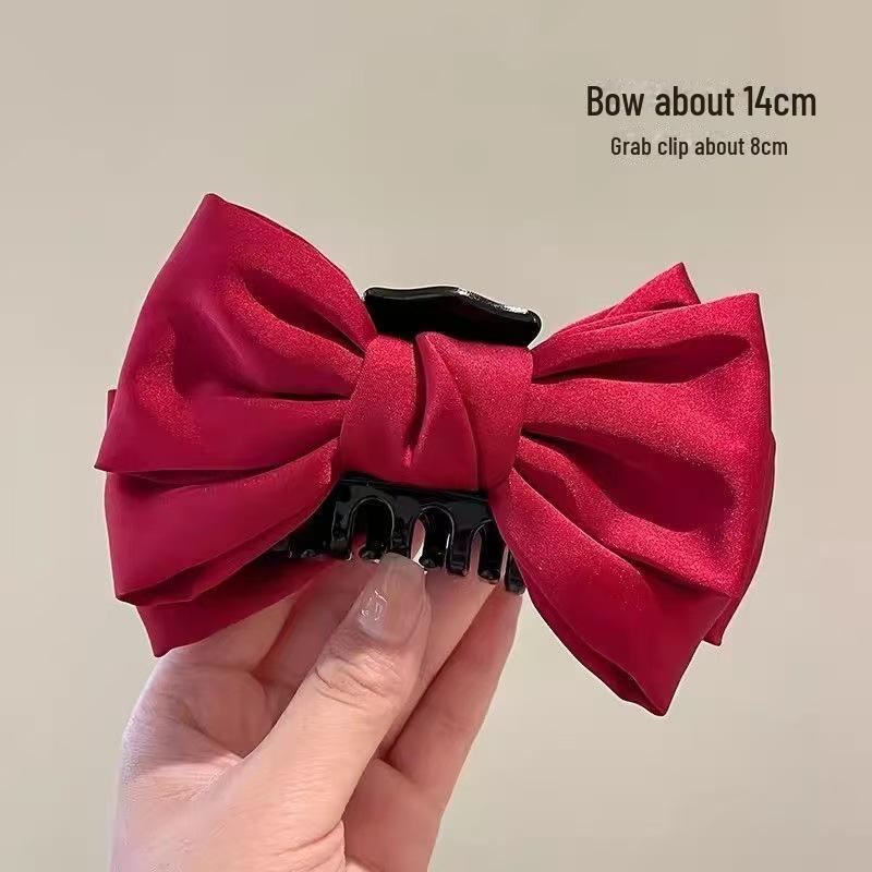 "High-Grade Bow Princess Shark Clip - 2024 Celebrity Cloud Mesh Headdress"