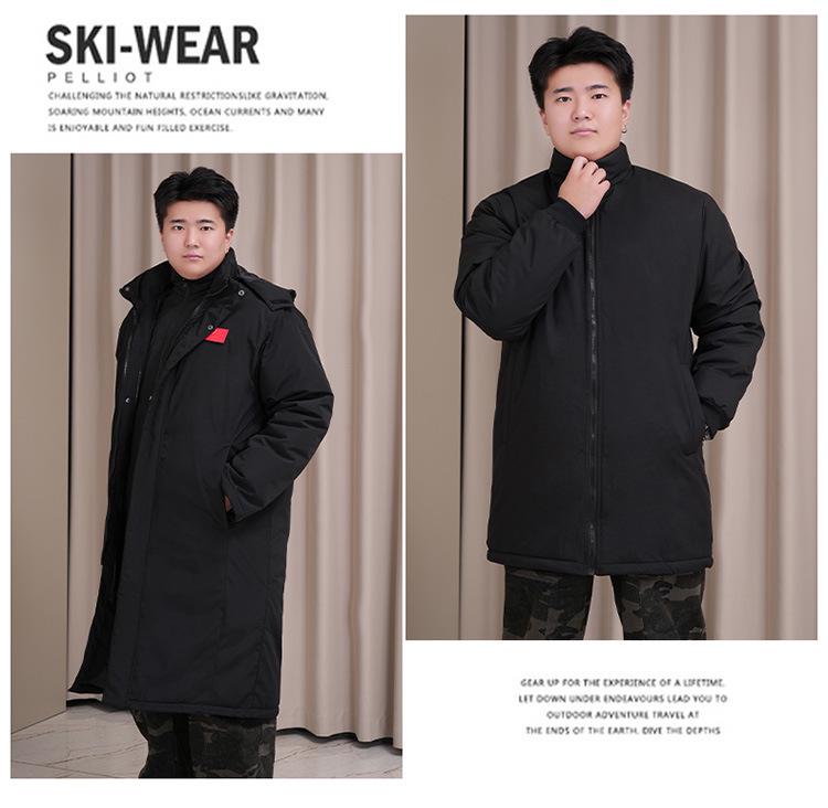 Three-in-One Fleece-Lined Winter Sports Jacket: Detachable, Over-the-Knee, Cotton-Padded, Plus Size, Unisex School Uniform