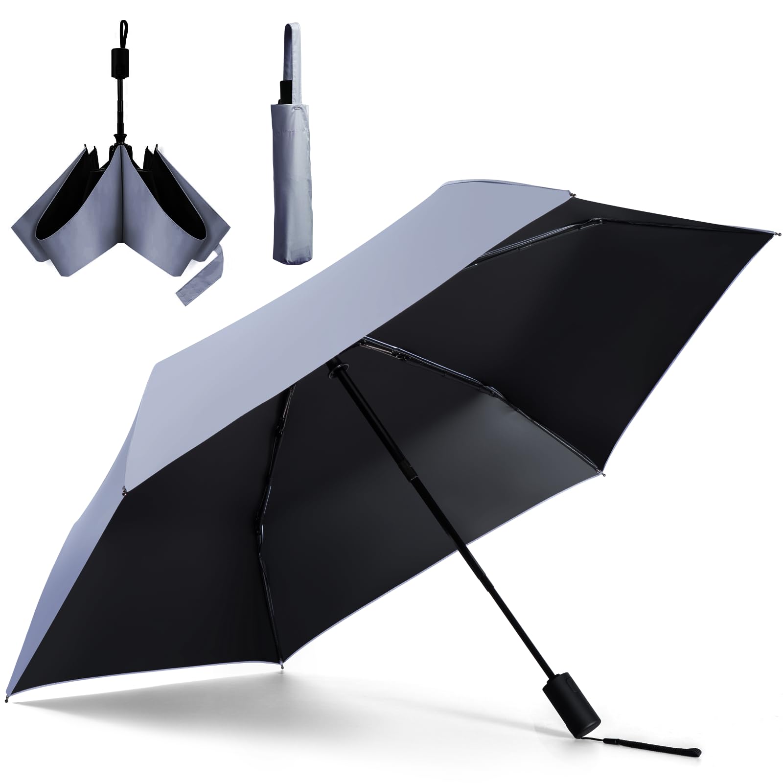 

Tillmulya Зонт от солнца Защита от УФ-лучей 100 Полное затенение Теплозащита Складной зонт Легкий 210 г Система предотвращения падения Автоматическое открытие и