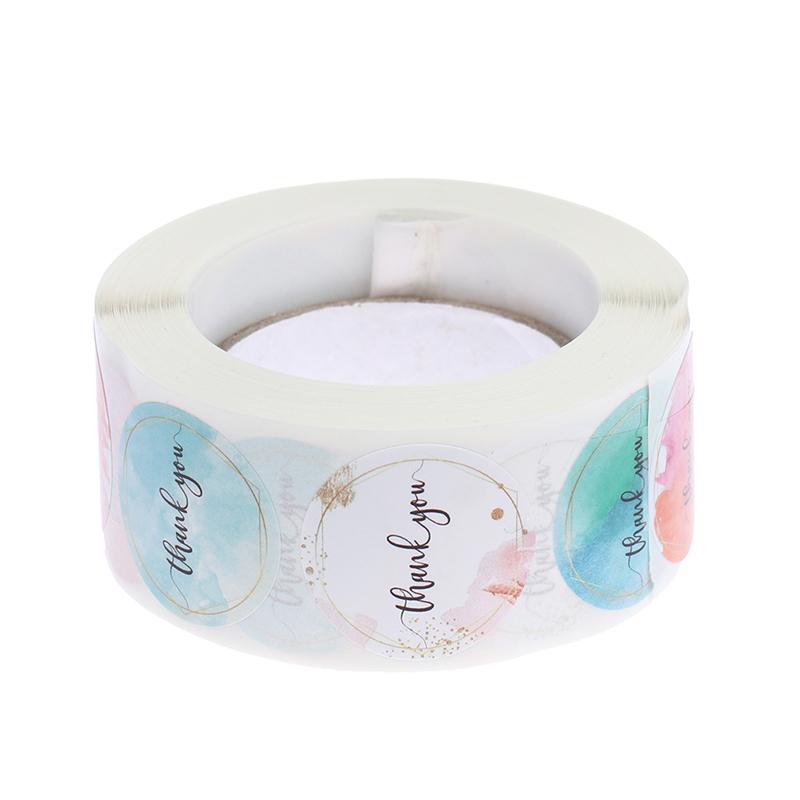 500 buc. Autocolante de mulțumire de culoare florală Etichete cu sigiliu adeziv Autocolant de afaceri