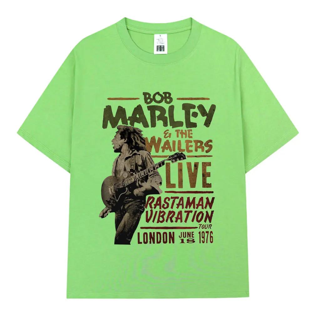 2025 New Reggae Bob Marley Bob Marley WailersT T-shirt Men's Fashion Vintage T-shirt 100% Cotton Oversized Short Sleeve T-shirt